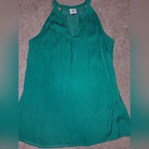 Womens green Cabi sleeveless dot blouse size small halter neck